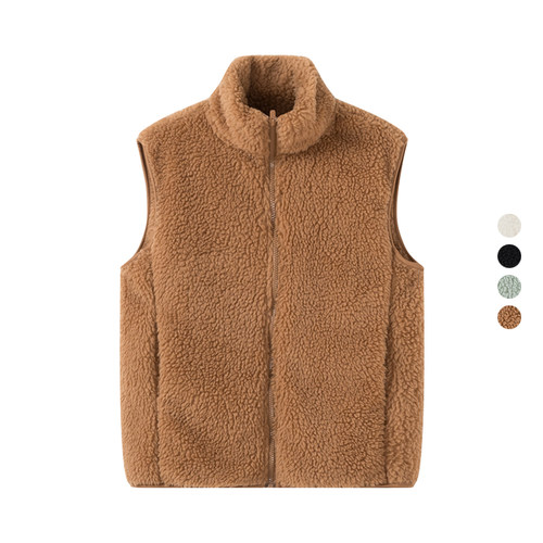 摇粒绒立领宽松保暖背心马甲