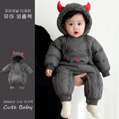 婴儿羽绒服冬装男女宝宝连体衣