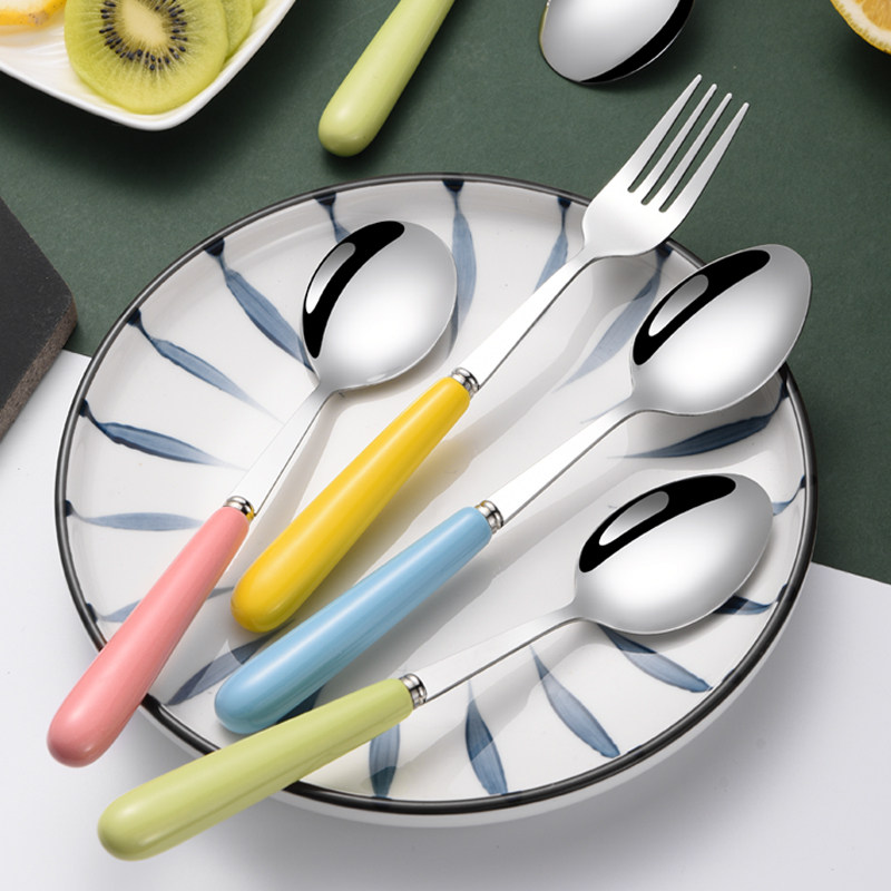 不銹鋼長柄勺子家用餐具套裝湯勺