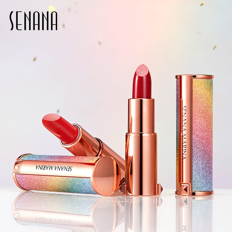 色娜娜星空口红午夜魅色哑光高光雾面不沾杯保湿防水学生姨妈红