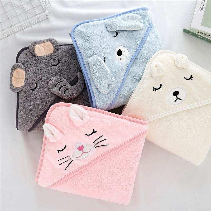 Baby Hooded Towels Newborn Bathrobe Bath Towel Kids Blanket