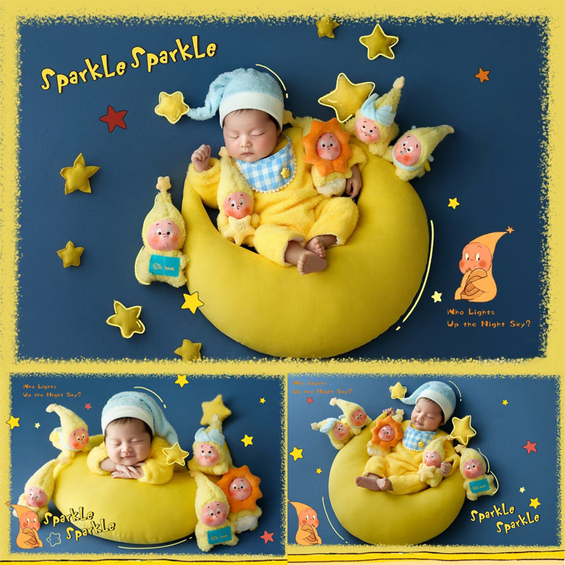 儿童摄影服装星星人婴儿拍照道具主题套装满月照宝宝百天照道具