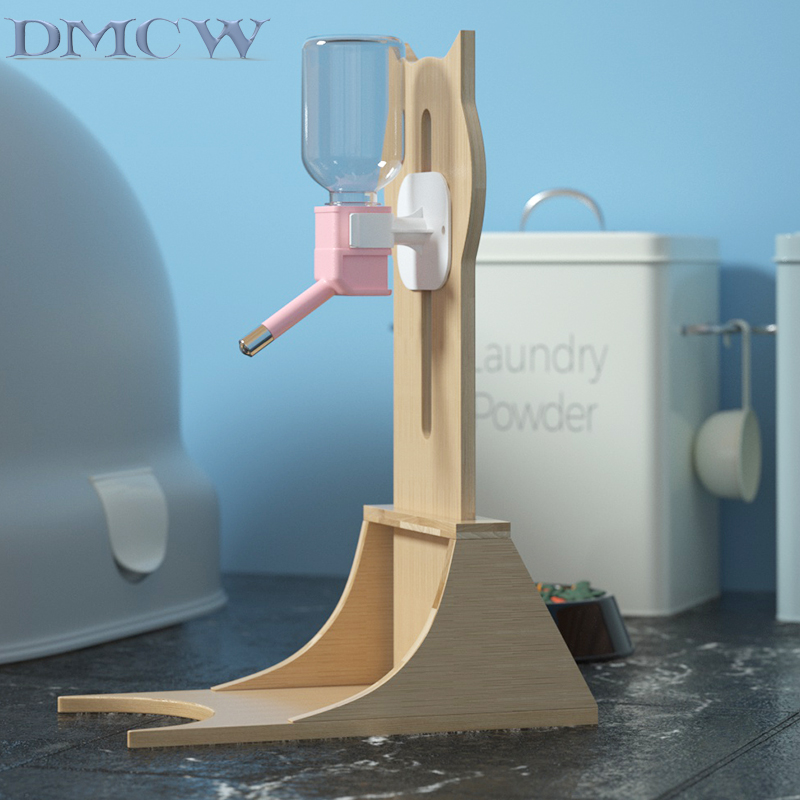 猫咪竹木饮水架宠物实木架子猫狗