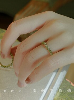 静谧天然多切面橄榄绿水晶手链