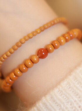 本命年橄榄核手链14k金扣手串