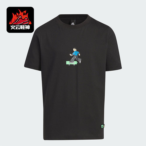 Adidas/阿迪达斯正品儿童短袖时尚潮流休闲运动舒适圆领T恤IN3281