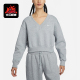卫衣FN3652 Nike 女士针织加绒V领套头短款 新款 063 耐克正品