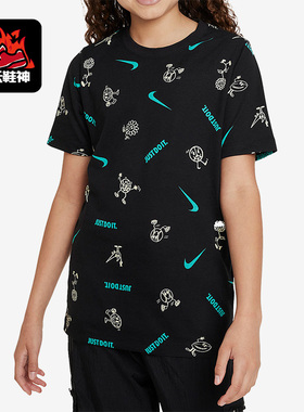 Nike/耐克正品儿童短袖时尚潮流休闲运动舒适圆领T恤FD3968-010