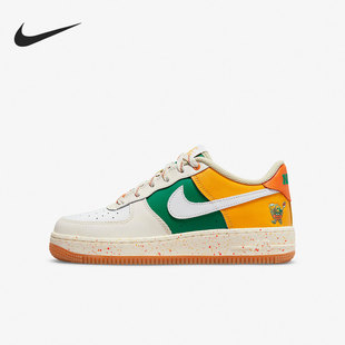 Nike/耐克正品AIR FORCE 1（GS）女子大童经典板鞋DQ5085-111