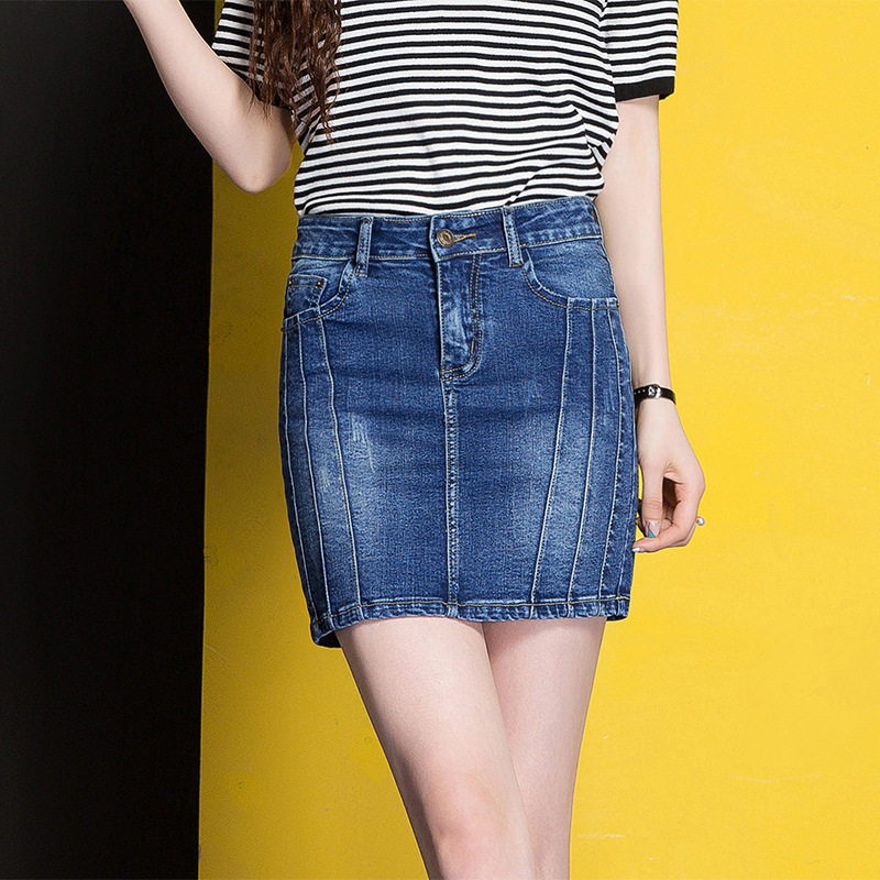 A15 Spring and summer 2019 new pattern Korean Edition Self cultivation Show thin Package hip Large Middle-waisted cowboy skirt lady Short skirtin the Women's clothing/Boutique , Skirts  category - from Buy2taobao.com to provide professional Taobao agent buy service