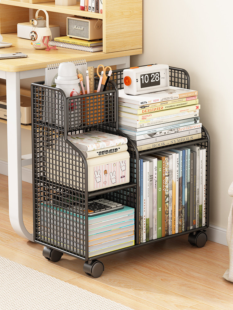 书桌旁小书架可移动桌下置物架学生书本书包收纳架小推车落地书柜,住宅家具,书架,淘宝优惠券,粉丝福利购,淘宝优惠卷