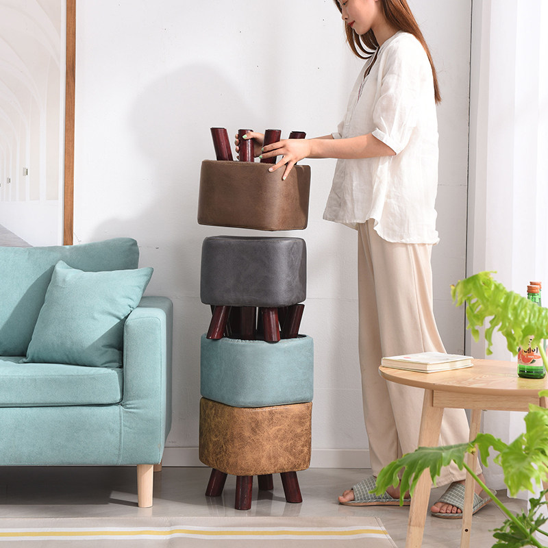 实木凳子创意时尚换鞋凳客厅茶几凳矮凳家用成人沙发凳小板凳皮凳