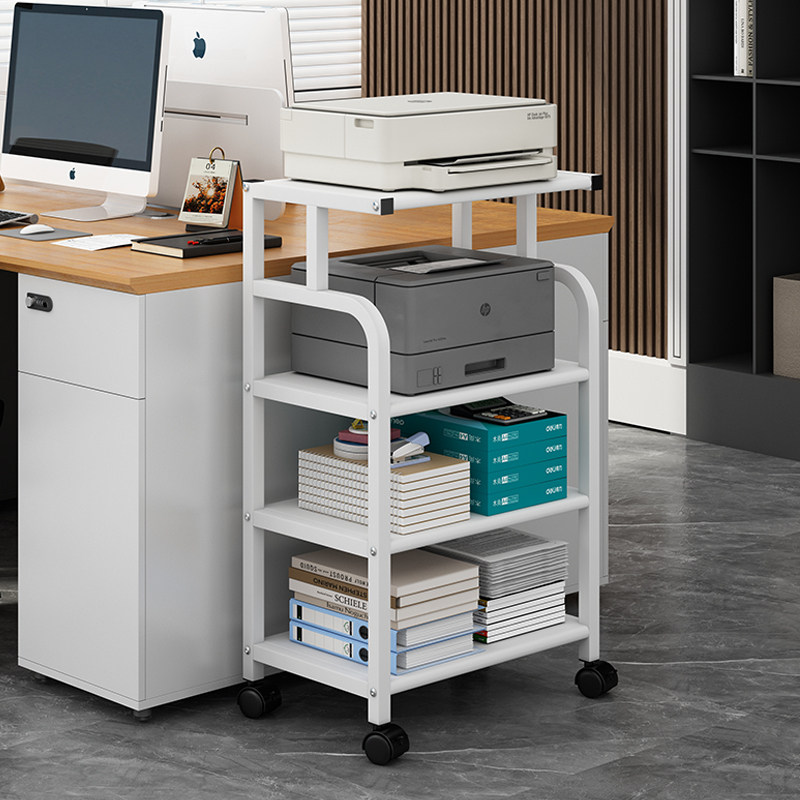 印表机置物架落地办公室文件收纳层架工位放置柜可移动电脑主机托