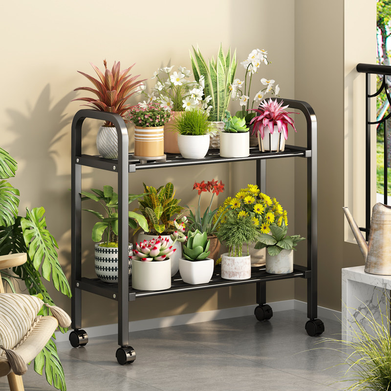 全钢花架置物架阳台花盆托架可移动客厅落地式铁艺双层多肉花架子,住宅家具,花架/花几,淘宝优惠券,粉丝福利购,淘宝优惠卷