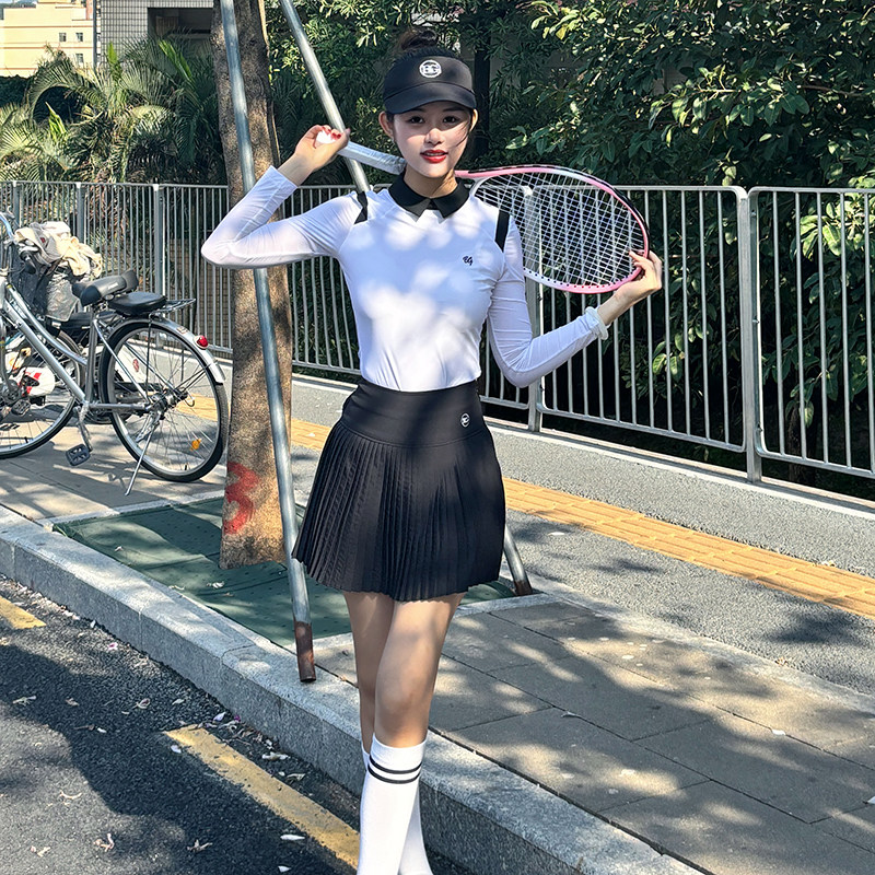 BG高尔夫女装球服装女上衣长袖修身运动球衣女golf春夏套装高端