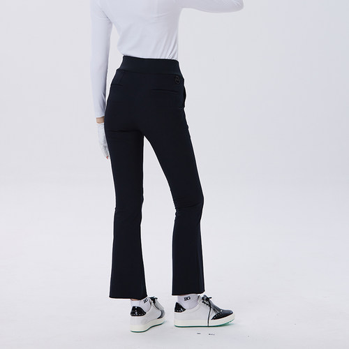 BLKTEE秋冬高尔夫服装长裤女高腰显瘦黑色微喇叭裤运动休闲裤
