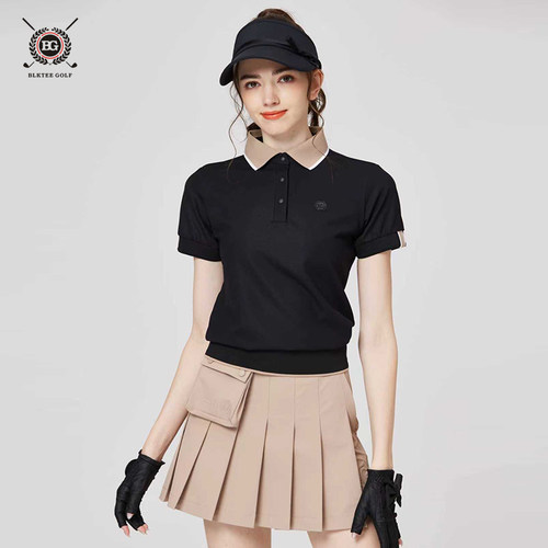BLKTEEGOLF高尔夫女装套装夏速干短袖polo上衣