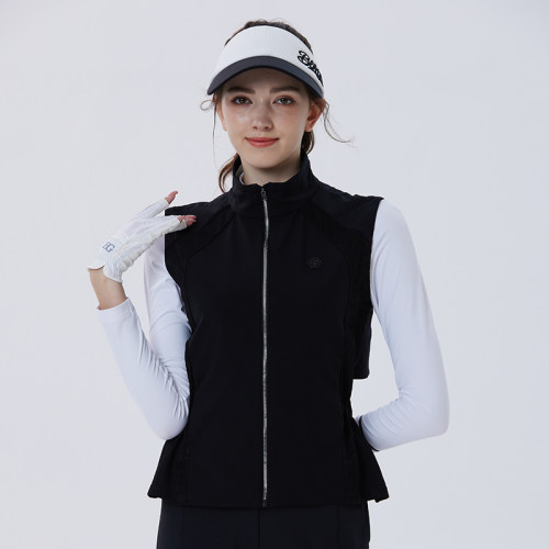 BG高尔夫服装女士马甲秋冬款立领防风收腰背心显瘦运动golf外套