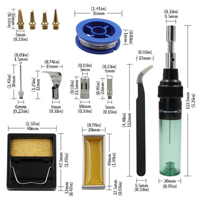 Small gas soldering iron set 12 in 1 gas soldering iron set