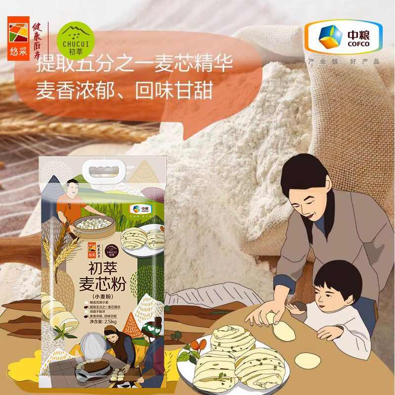 中粮初萃麦芯粉装家庭通用食用小麦面粉包饺子面条小热卖特价中筋