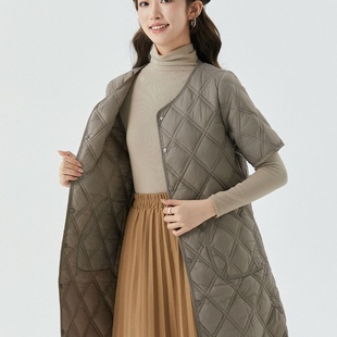 女士中长款轻柔保暖短袖棉女款家居棉衣上棉服加绒可外穿马甲2410