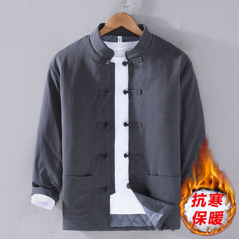 2323秋冬禅修服佛系衣服加绒盘扣外套唐装男装棉袄复古中国风上衣,男装,棉衣,淘宝优惠券,粉丝福利购,淘宝优惠卷