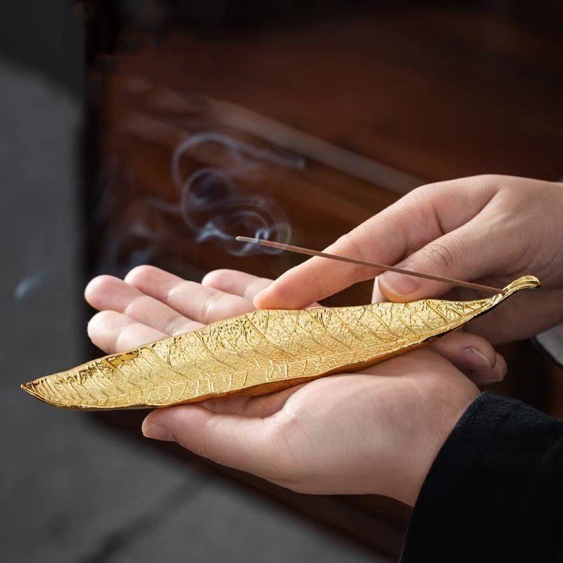 仿古菩提叶合金创意香托香架日式叶子卧香炉家用树叶香薰香插摆件,餐饮具,茶道/香炉,淘宝优惠券,粉丝福利购,淘宝优惠卷