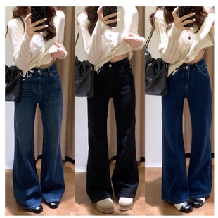 长裤 超模腿360四面弹高腰塑型显瘦微喇阔腿裤 女秋百搭拖地牛仔裤