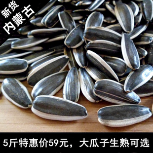 内蒙古生葵花籽366新货炒原味熟葵花子新鲜5斤装 生瓜子 特大颗粒