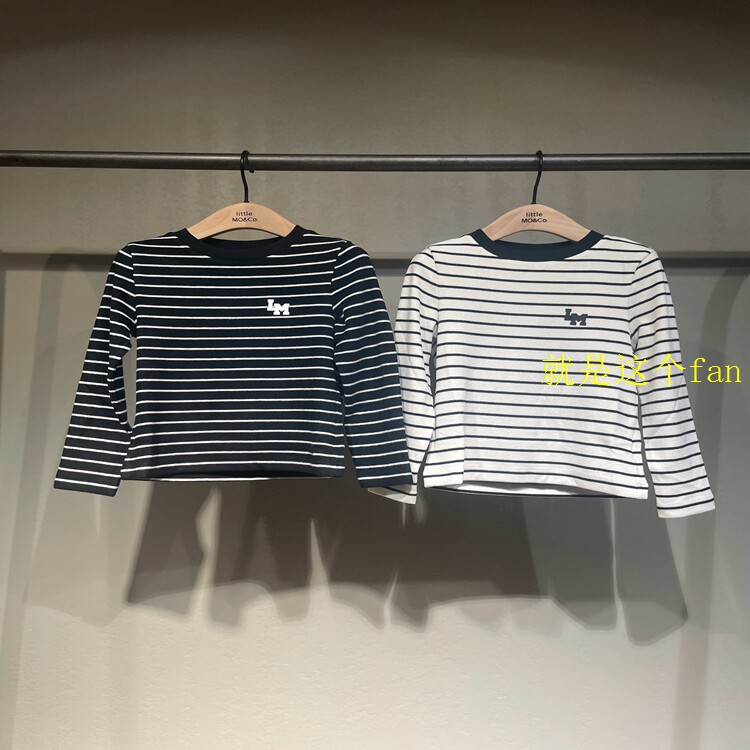 5A抑菌男女童条纹打底圆领长袖T