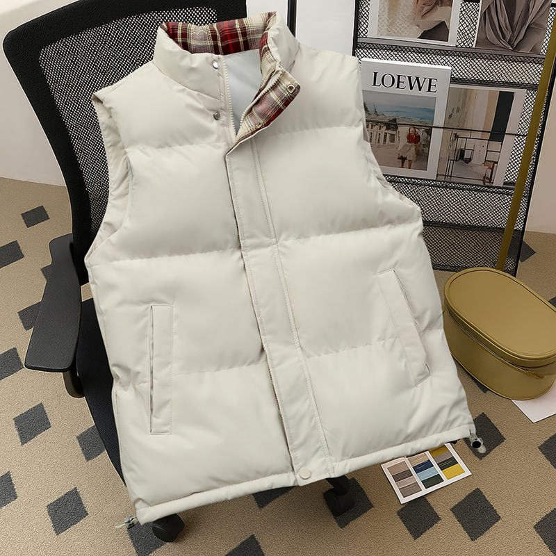 新款美式休闲立领羽绒棉马甲男女冬季厚款宽松无袖背心棉服外套潮