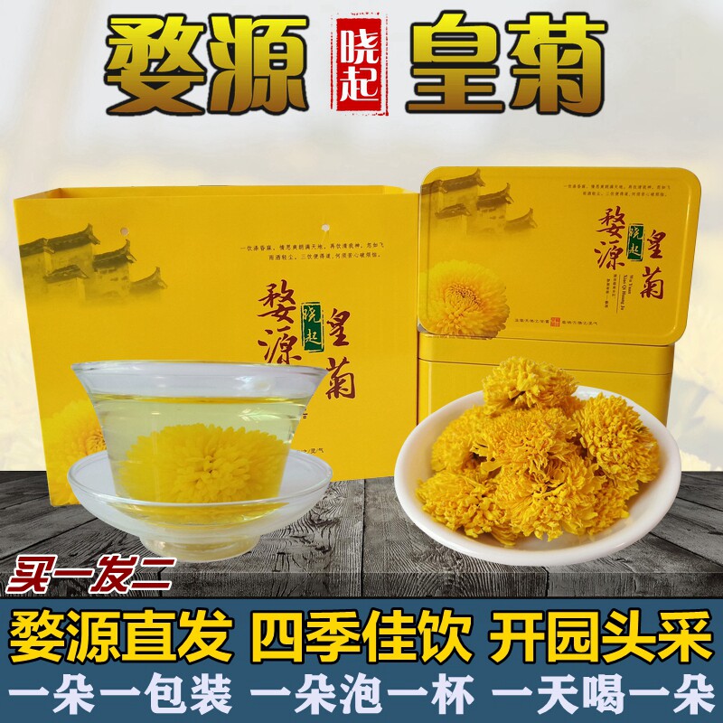 江西婺源晓起皇菊菊花茶贡菊黄菊一杯一朵礼盒装非金丝菊买一发二