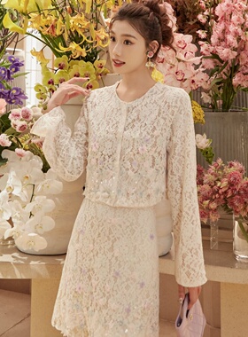 Marie Elie【霜色吟雪】蕾丝外套EAE21W05125