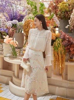 【夏天粉丝专享】Marie Elie【花满庭栀】钉珠半裙EAE21P08661