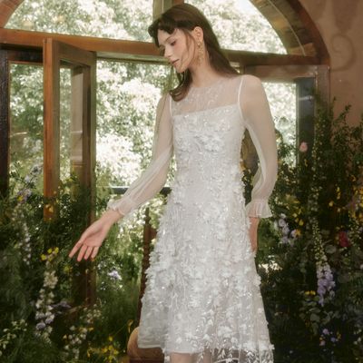 【夏天粉丝专享】Marie Elie【冰蓝繁花】钉珠连衣裙EAE21M06461