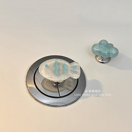 可爱小鱼马桶按压器冲水按钮