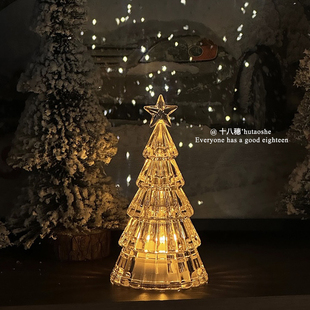 圣诞节氛围小夜灯装饰品桌面主题场景布置摆件圣诞树冰山布景