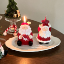 圣诞节氛围感蜡烛圣诞老人布置装 饰桌面摆件节日高级感圣诞树蜡烛