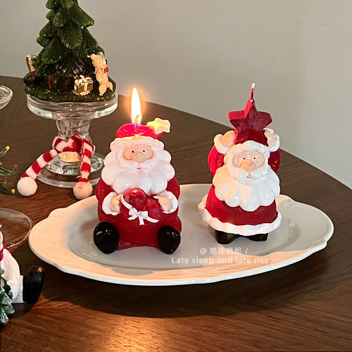 圣诞老人蜡烛氛围感摆件