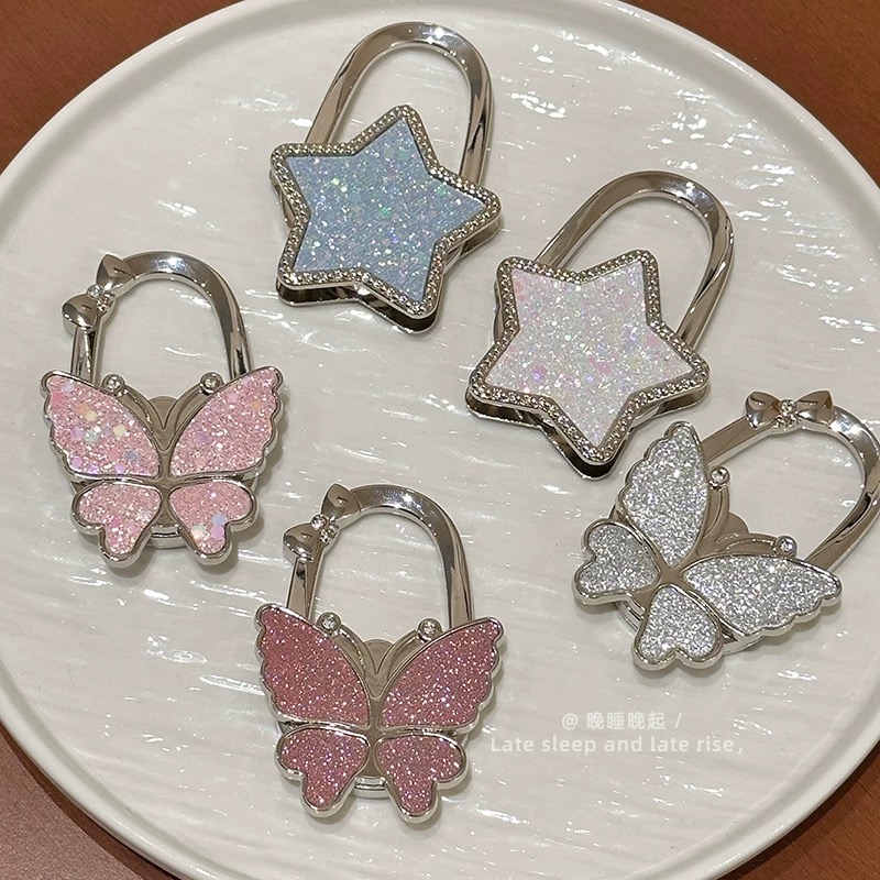 ins风闪粉蝴蝶星星包包挂钩