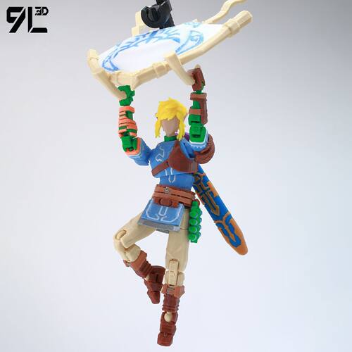 塞尔达林克手办高可动旷野之息大师剑海利亚盾9L3D幸运13免拼成品