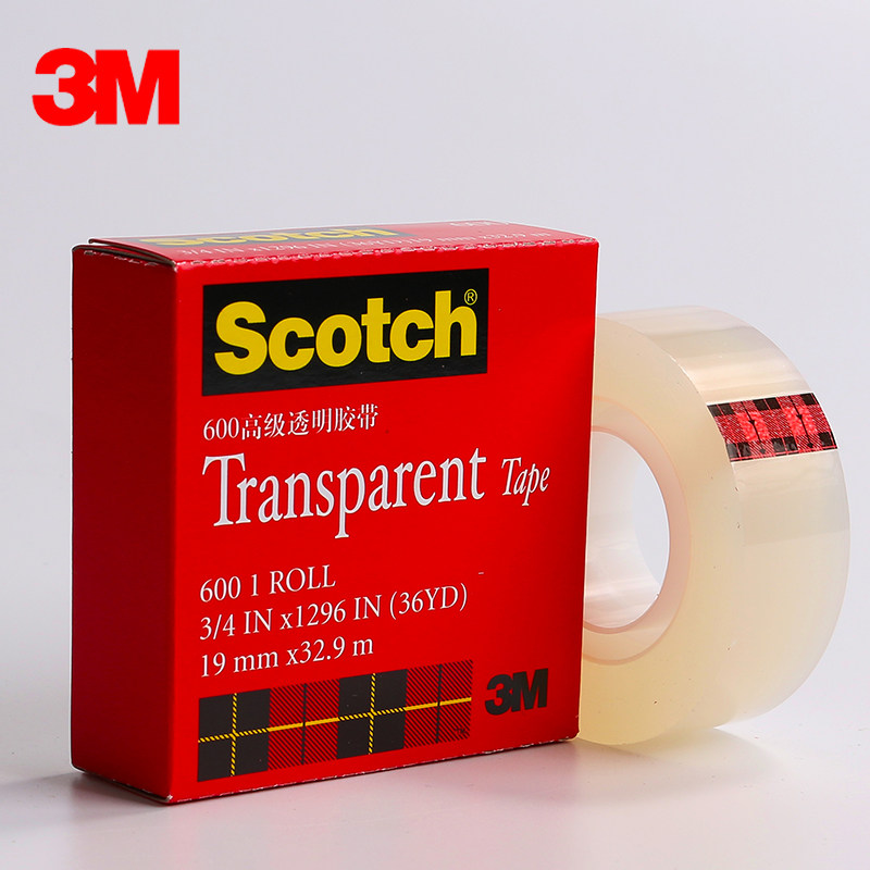 3M600测试胶带思高Scotch百格透明胶带油墨附着力检测无痕胶纸