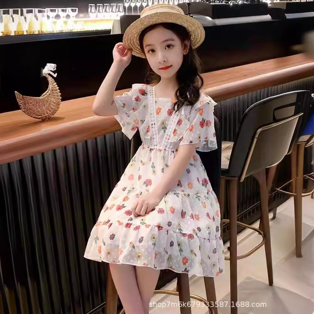 女童雪纺连衣裙夏装2021年新款洋气儿童公主裙夏薄款童装裙子夏季