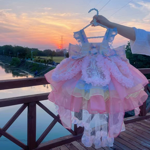 静谧花园 女童连衣裙2025新款吊带公主裙小女孩四季洛丽塔生日裙