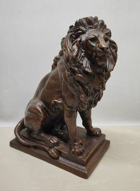 纯铜狮王客厅书房装饰工艺品