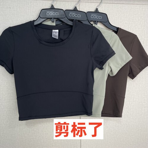 侬家运动短款T恤女夏季速干高弹力瑜伽健身短袖跑步锻炼上衣新款