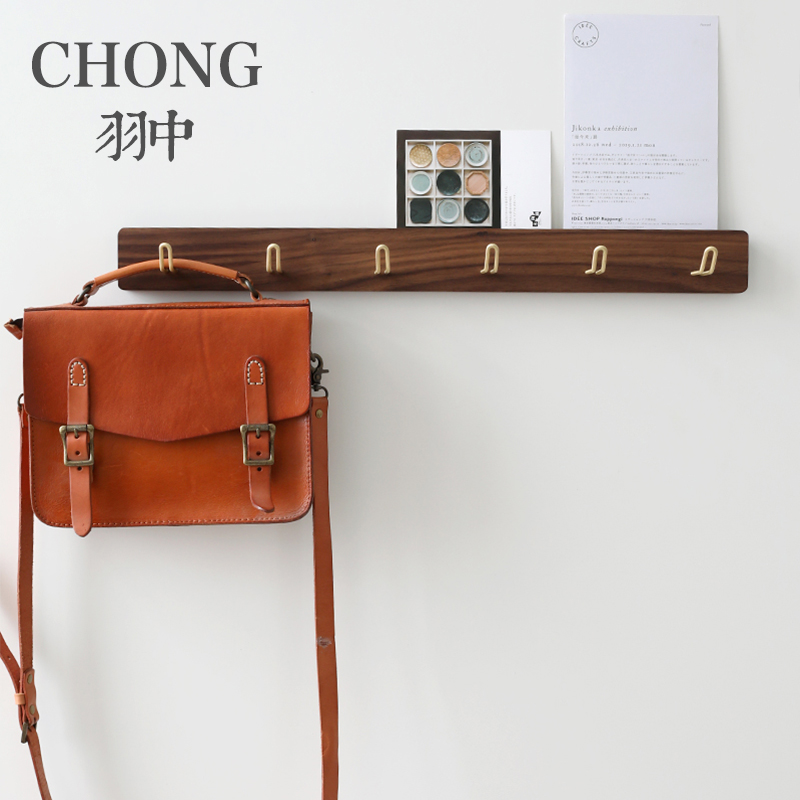 chong入户进门黑胡桃实木挂衣钩