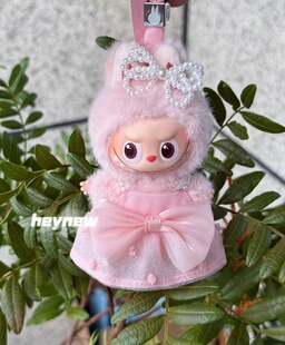 仅娃衣4.0心底密码娃衣labubu第四代搪胶挂件粉色蝴蝶结晒晒夏日