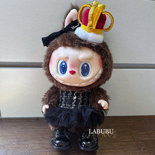 labubu娃衣38cm拉布布大娃衣国王夏日搪胶盲盒娃衣小香风着替
