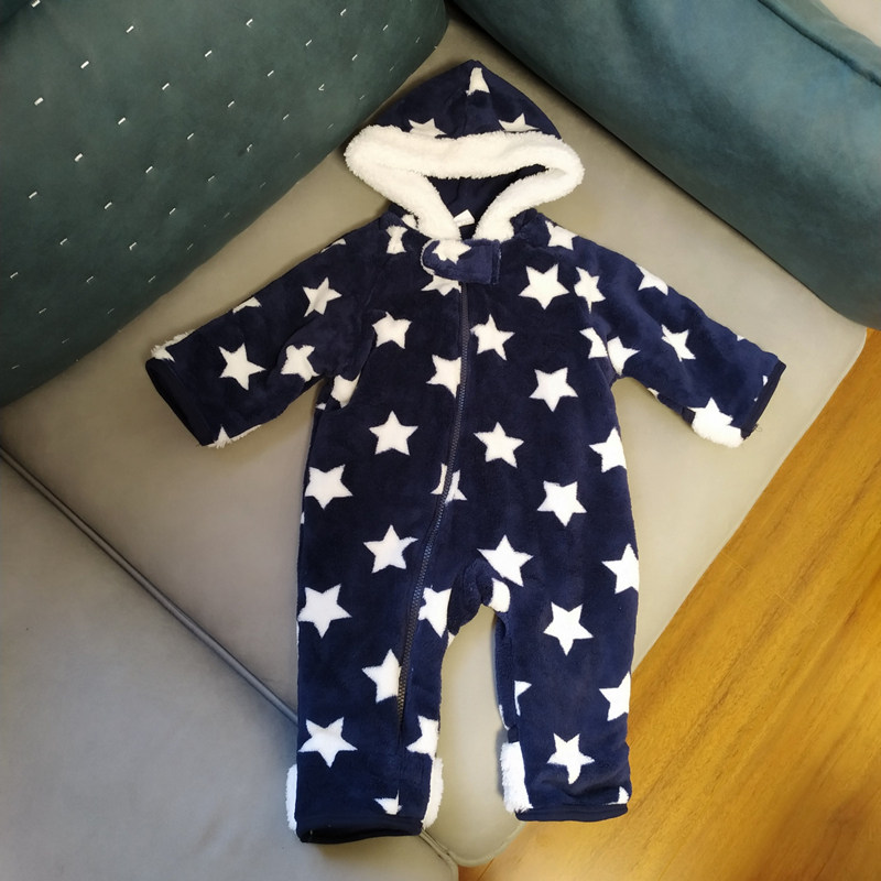 日单婴幼儿加厚宝宝连体衣爬服